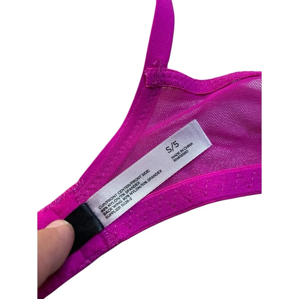 NEW Ambrielle Bra Small 5 Extreme Pink ‎ Lace Bralette J73J003 Adjustable Strap